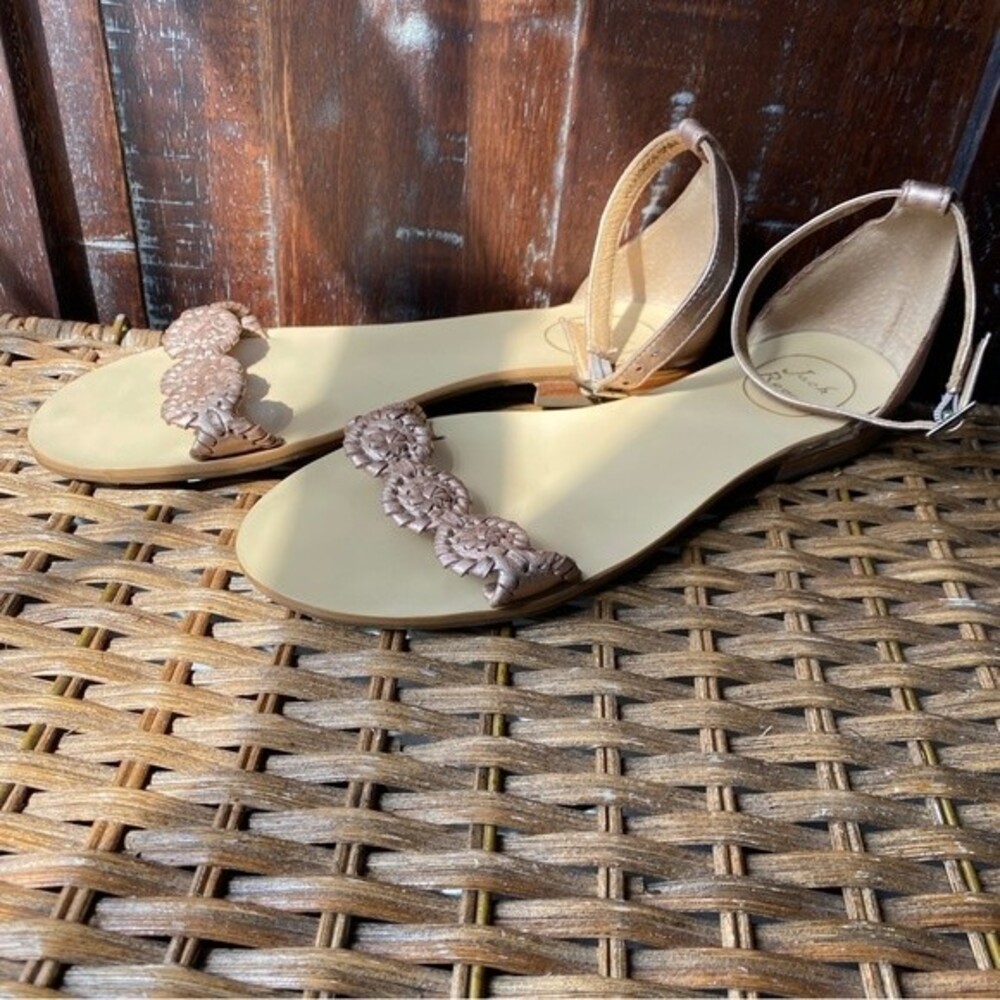 Jack Rogers Rose Gold Daphne Dress Sandals - size 8.5M